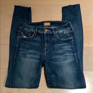 Mother “Looker” jeans with frayed hem